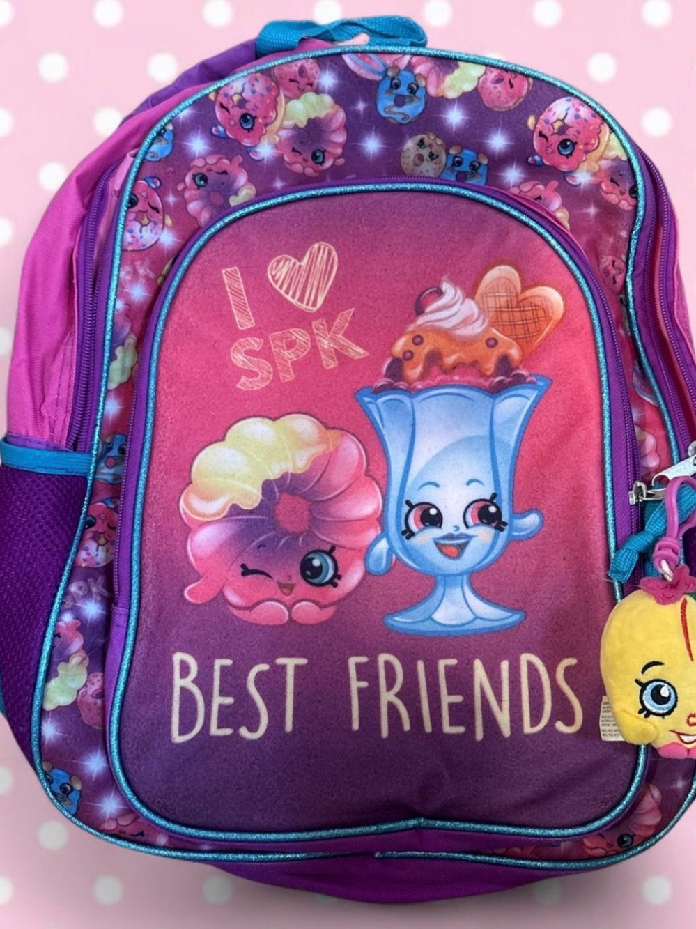 Shopkins Purple & Pink 'Best Friends' Kids Backpack with Character Print